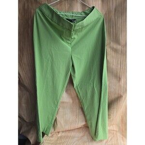 QVC Dialogue Stretch Wide Leg Dress Pants • GREEN 10 Trouser Slacks NEW